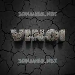 vinoi in Cracked Stone style - 3D name wallpaper