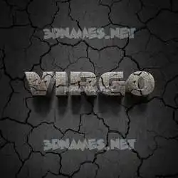 virgo in Cracked Stone style - 3D name wallpaper