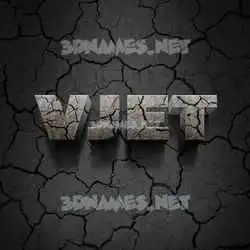 vjet in Cracked Stone style - 3D name wallpaper