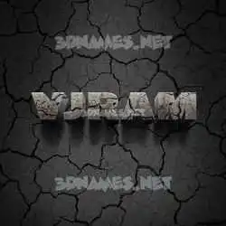 vjram in Cracked Stone style - 3D name wallpaper