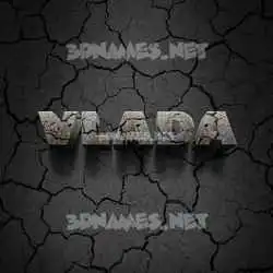 vlada in Cracked Stone style - 3D name wallpaper