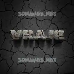 vraje in Cracked Stone style - 3D name wallpaper