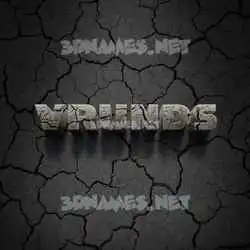 vrunds in Cracked Stone style - 3D name wallpaper
