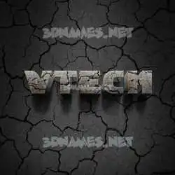 vtech in Cracked Stone style - 3D name wallpaper