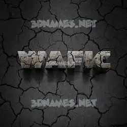 wafic in Cracked Stone style - 3D name wallpaper