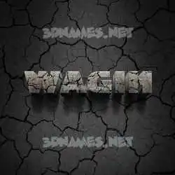 wagih in Cracked Stone style - 3D name wallpaper