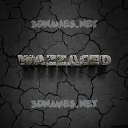 wazzaced in Cracked Stone style - 3D name wallpaper