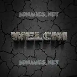 welchi in Cracked Stone style - 3D name wallpaper