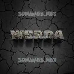 werda in Cracked Stone style - 3D name wallpaper