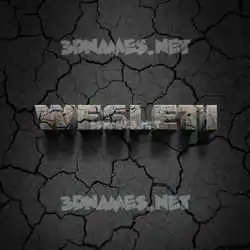 wesleti in Cracked Stone style - 3D name wallpaper