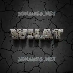 what in Cracked Stone style - 3D name wallpaper