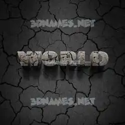 world in Cracked Stone style - 3D name wallpaper