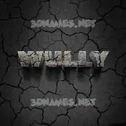 wully in Cracked Stone style - 3D name wallpaper