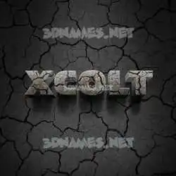 xcolt in Cracked Stone style - 3D name wallpaper