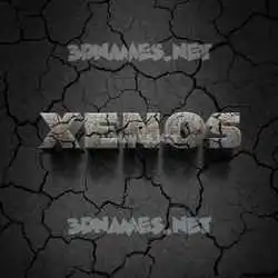 xenos in Cracked Stone style - 3D name wallpaper