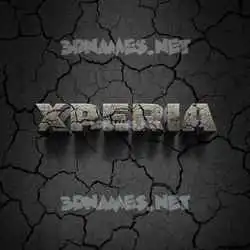 xperia in Cracked Stone style - 3D name wallpaper