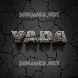 yada in Cracked Stone style - 3D name wallpaper