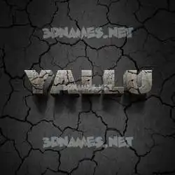 yallu in Cracked Stone style - 3D name wallpaper