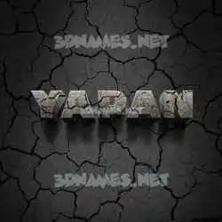 yapan in Cracked Stone style - 3D name wallpaper