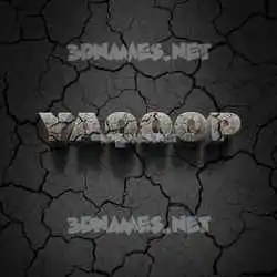 yaqoop in Cracked Stone style - 3D name wallpaper