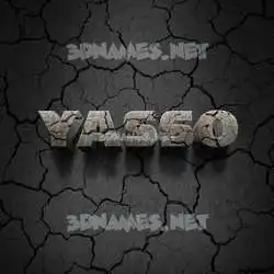 yasso in Cracked Stone style - 3D name wallpaper