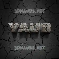 yaub in Cracked Stone style - 3D name wallpaper