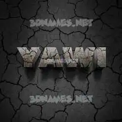 yawi in Cracked Stone style - 3D name wallpaper