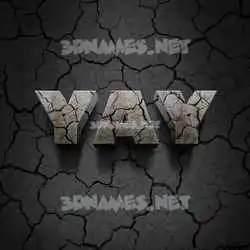 yay in Cracked Stone style - 3D name wallpaper