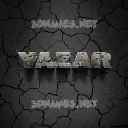 yazar in Cracked Stone style - 3D name wallpaper