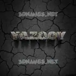 yazooy in Cracked Stone style - 3D name wallpaper