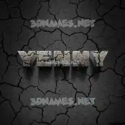 yenny in Cracked Stone style - 3D name wallpaper