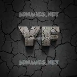 yf in Cracked Stone style - 3D name wallpaper