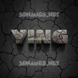 ying in Cracked Stone style - 3D name wallpaper