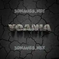 yoania in Cracked Stone style - 3D name wallpaper