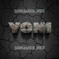 yoni in Cracked Stone style - 3D name wallpaper