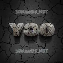 yoo in Cracked Stone style - 3D name wallpaper
