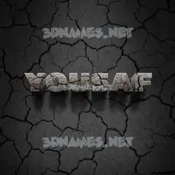 yousaf in Cracked Stone style - 3D name wallpaper