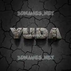 yuda in Cracked Stone style - 3D name wallpaper