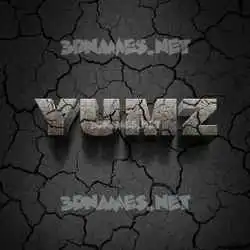 yumz in Cracked Stone style - 3D name wallpaper