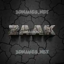 zaak in Cracked Stone style - 3D name wallpaper