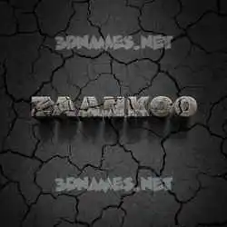 zaankoo in Cracked Stone style - 3D name wallpaper