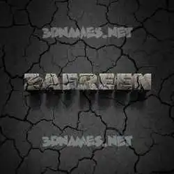 zafreen in Cracked Stone style - 3D name wallpaper