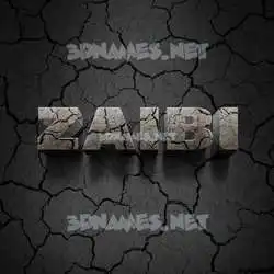 zaibi in Cracked Stone style - 3D name wallpaper