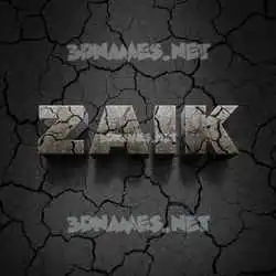 zaik in Cracked Stone style - 3D name wallpaper