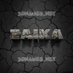 zaika in Cracked Stone style - 3D name wallpaper