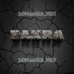 zakra in Cracked Stone style - 3D name wallpaper