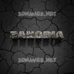 zanobia in Cracked Stone style - 3D name wallpaper