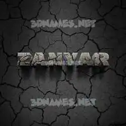 zanyar in Cracked Stone style - 3D name wallpaper