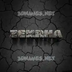 zekrha in Cracked Stone style - 3D name wallpaper
