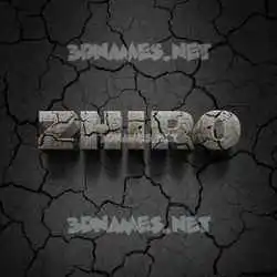 zhiro in Cracked Stone style - 3D name wallpaper